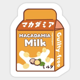 Macadamia Milk Dairy Free Plant Based Vegan Milk Sticker